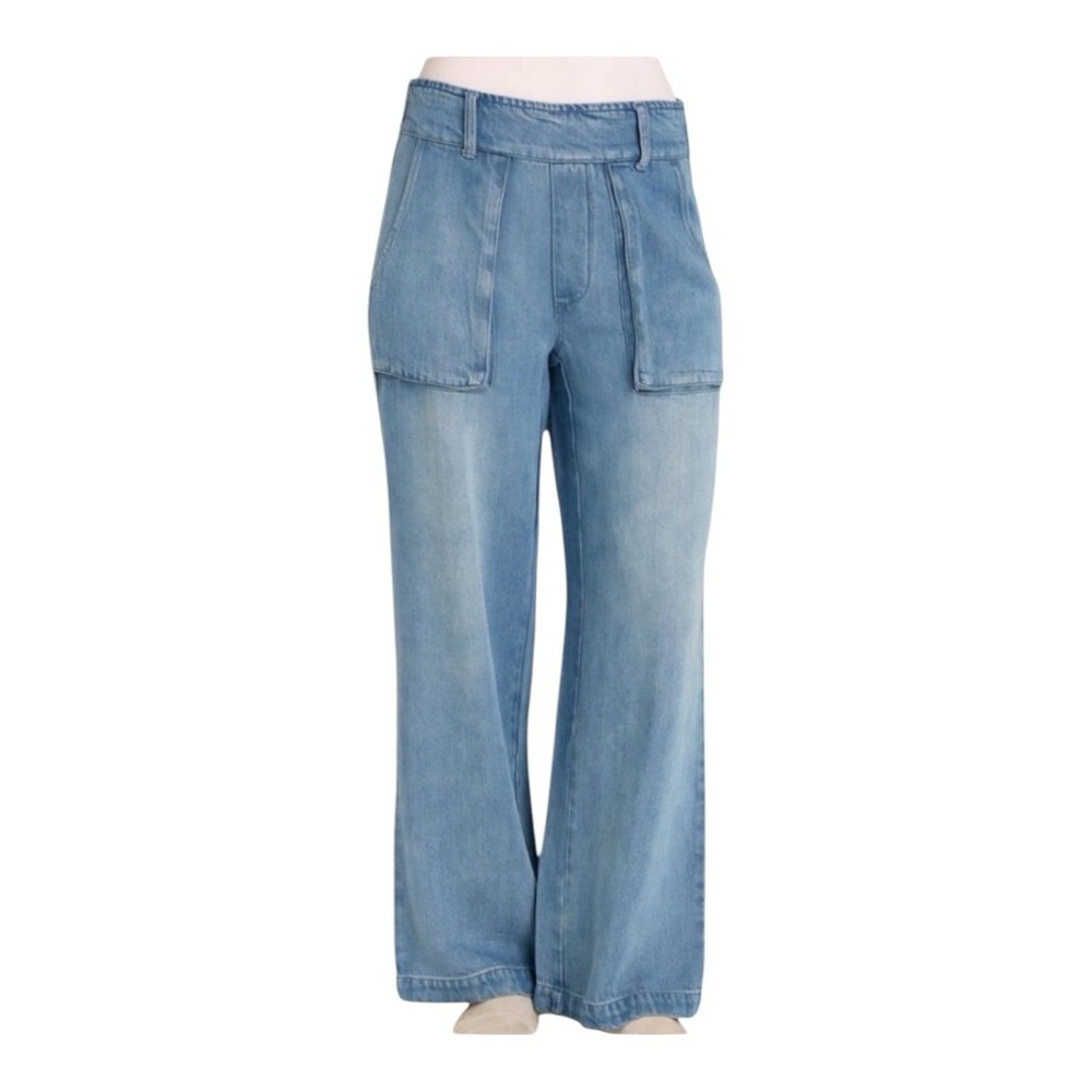 YOUNG FABULOUS & BROKE Blue Wide-Leg Denim Pull On Denim Sadie Jeans M NWT